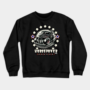 Horsepower Hunter - Vintage Classic American Muscle Car - Hot Rod and Rat Rod Rockabilly Retro Collection Crewneck Sweatshirt